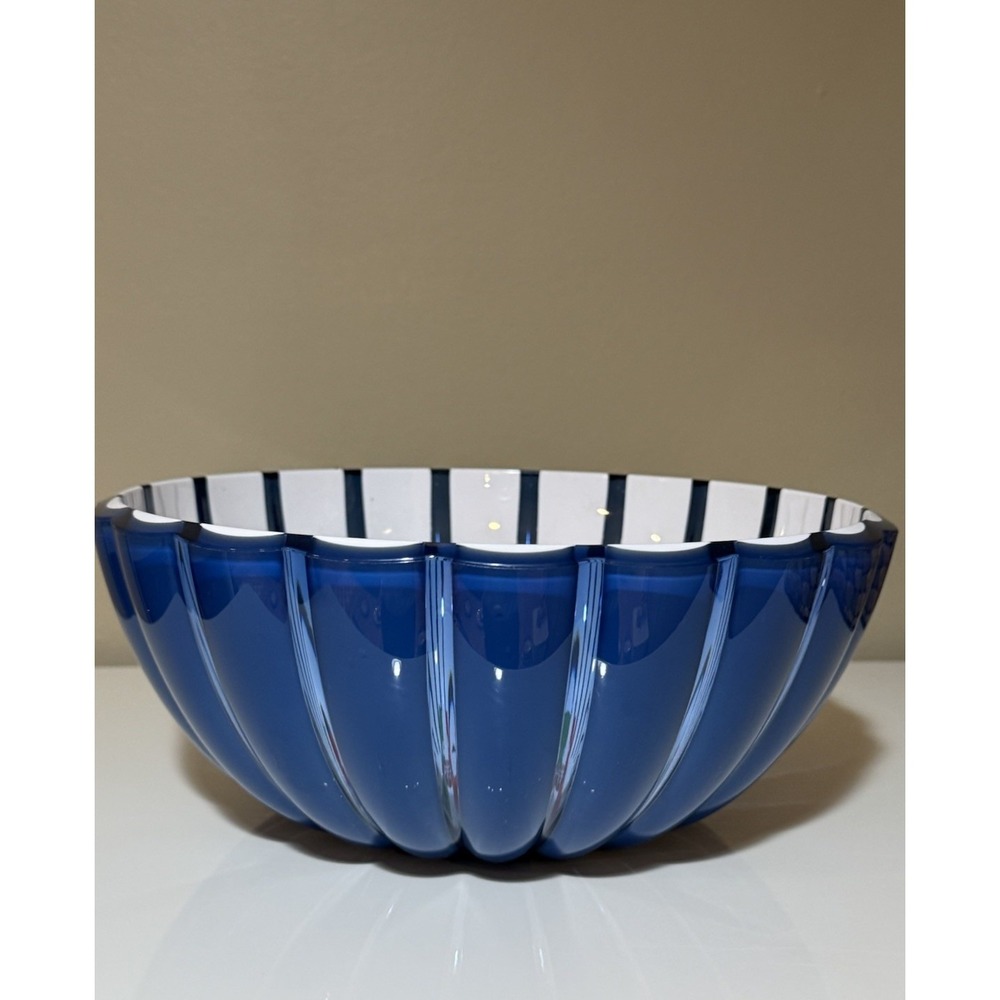 GUZZINI GRACE Mediterranean Blue ACRYLIC  SERVING BOWL 10" ITALIAN New